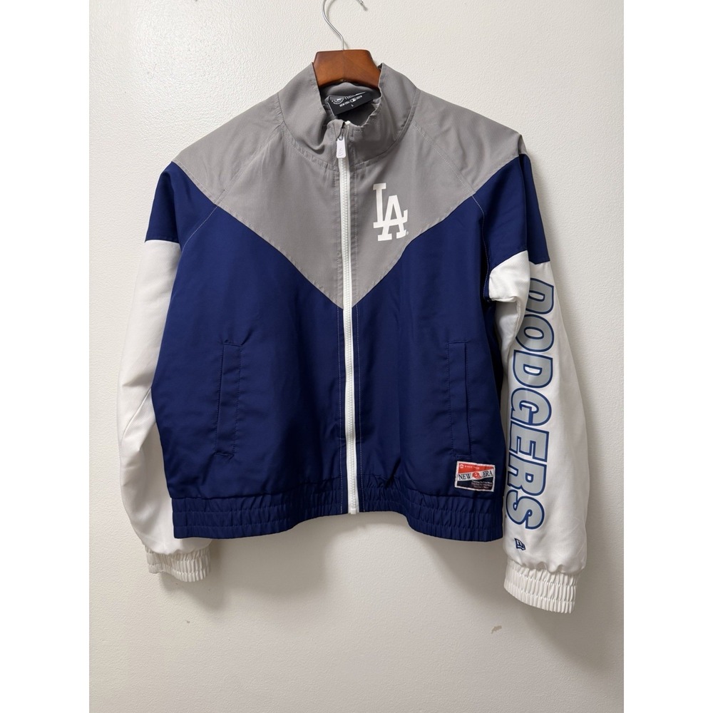 Los Angeles Dodgers New Era Ripstop Raglan Full Zip Hoodie Windbreaker Men's L